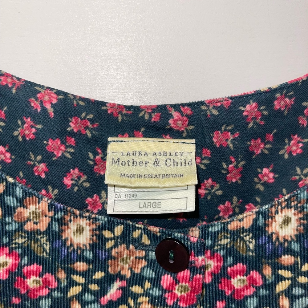Laura Ashley Mother & Child Floral Corduroy Romper Jumpsuit Adult Size Large - Picture 2 of 9